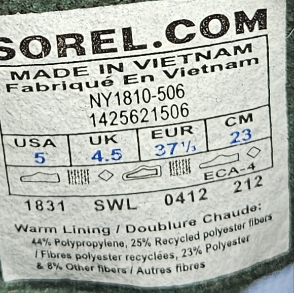 Sorel Flurry kids snow boots size 5 - Picture 4 of 15